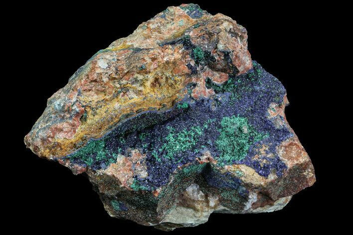 Malachite with Azurite Crystal Specimen - Morocco #70050